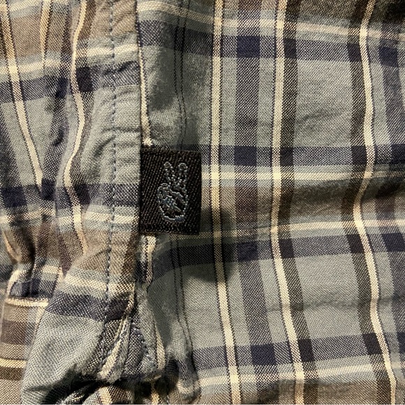 John Varvatos Blue Plaid Long Sleeve Button Up Shirt Mens L (Tag XL) - Picture 6 of 7